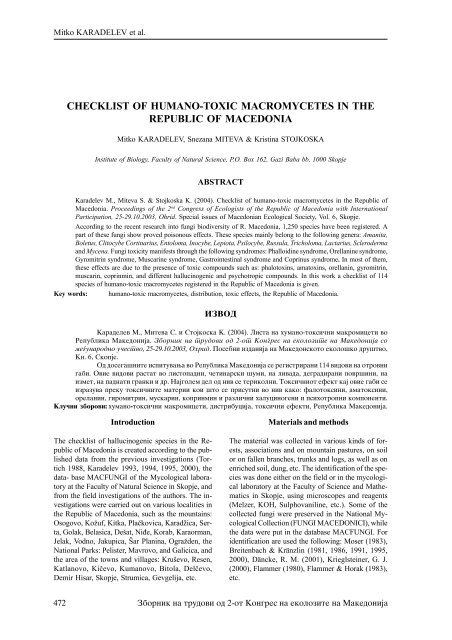 Karadelev et al_Checklist.p65 - Македонско еколошко друштво