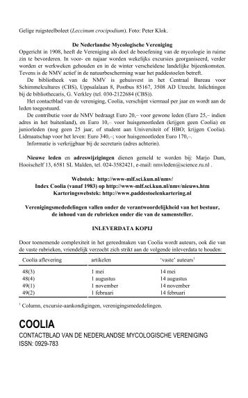 Coolia 48(2) - Nederlandse Mycologische Vereniging