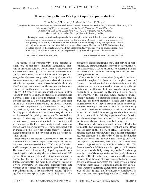 Kinetic Energy Driven Pairing in Cuprate Superconductors