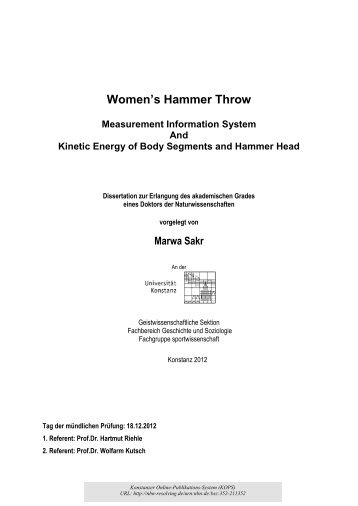 Women's Hammer Throw : Measurement Information System ... - KOPS