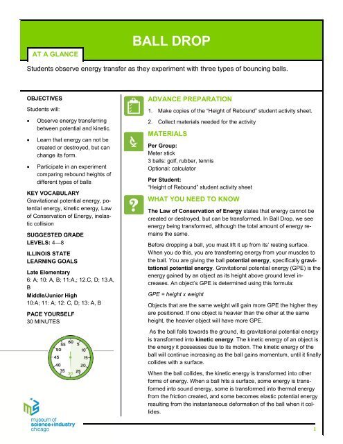 Ball Drop Activity