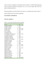 A. Table 1. List of species and data - Proceedings of the Royal ...