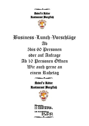 Business-Lunch-Vorschläge
