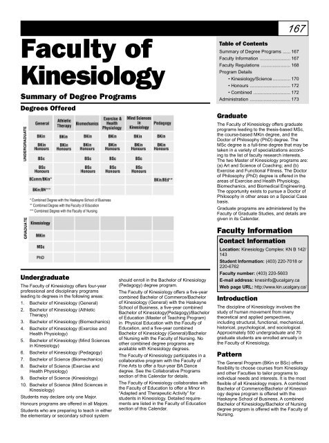 Faculty of Kinesiology - University of Calgary