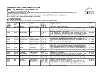 WORCESTERSHIRE - Vernacular Architecture Group