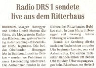 RadioDRS1 sendete liveausdemRitterhaus - Ritterhaus Bubikon
