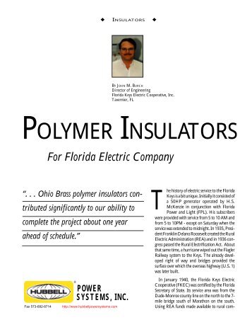 POLYMER INSULATORS - Hubbell Power Systems