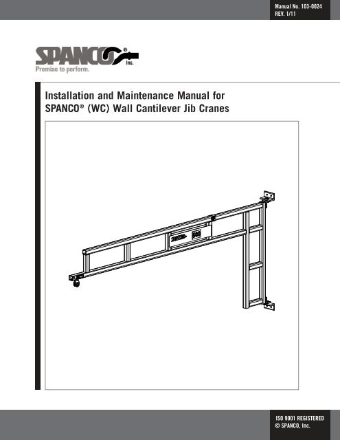 (WC) Wall Cantilever Jib Cranes - Spanco