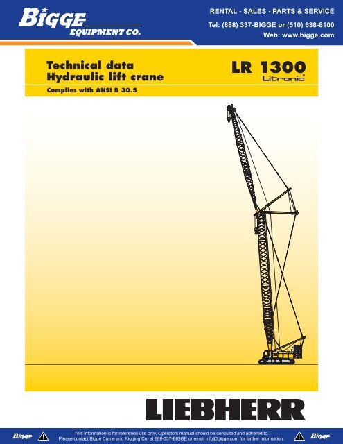 Liebherr Lr 1300 Load Chart