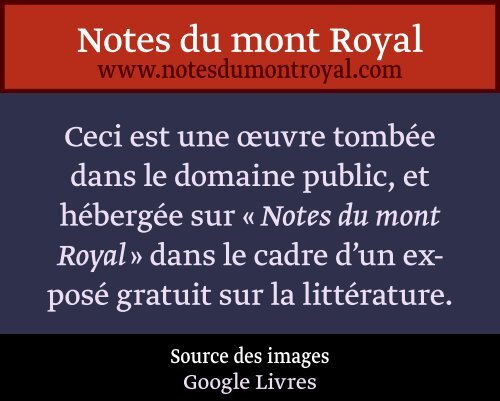 chateaubriand. - Notes du mont Royal