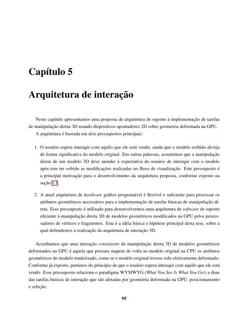 Uma Arquitetura de Suporte a Interações 3D ... - DCA - Unicamp