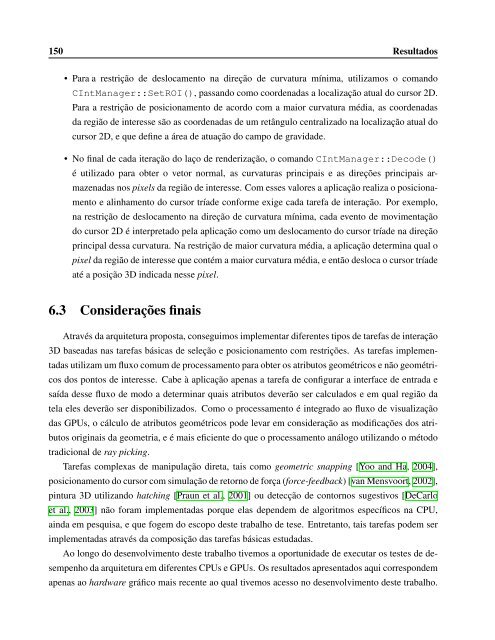 Uma Arquitetura de Suporte a Interações 3D ... - DCA - Unicamp