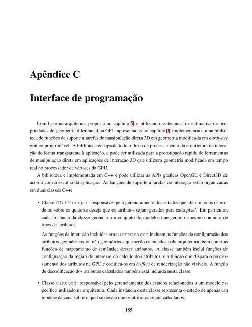 Uma Arquitetura de Suporte a Interações 3D ... - DCA - Unicamp