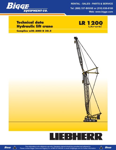 265 Ton Liebherr Crane Load Chart
