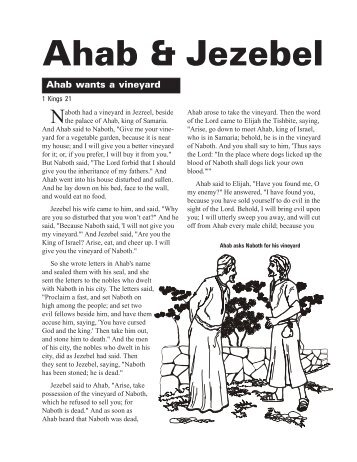 Ahab & Jezebel - Sunday School Sources