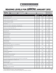 READING LEVELS foR JANuARy 2012 - Scholastic Book Clubs