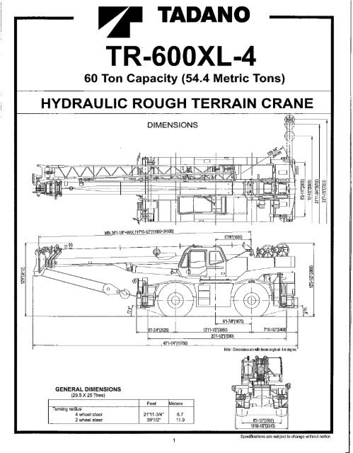 Tadano 60 Ton Crane Load Chart