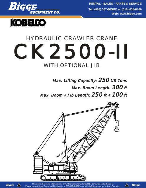 Crane Boom Length Chart