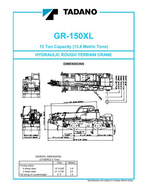 Tadano 70 Ton Mobile Crane Load Chart