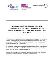 View a summary of the written evidence submissions - NHS ...