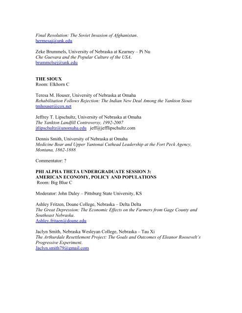 Missouri Valley History Conference 2010 Program (preliminary draft ...