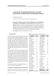 A checklist of MicrolepidopterA occured in slovAkiA (lepidopterA ...