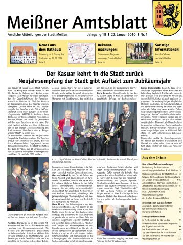 Amtsblatt Nr. 01 vom 22. Januar 2010 - Stadt MeiÃƒÂŸen
