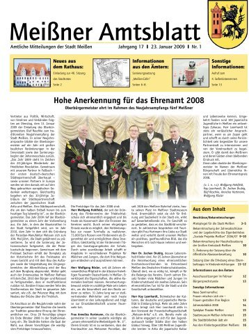 Amtsblatt Nr. 01 vom 23. Januar 2009 - Stadt MeiÃƒÂŸen