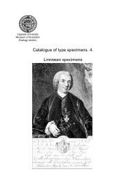 Catalogue of type specimens 4. Linnaean ... - Evolutionsmuseet