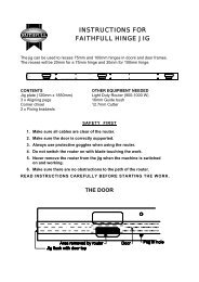 INSTRUCTIONS FOR UNIKA HINGE JIG - Faithfull Tools