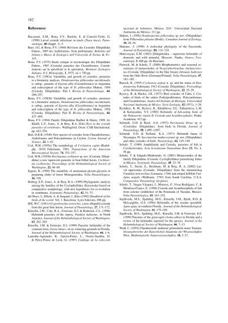 Cestodes of the family Dilepididae - Instituto de Biología - UNAM