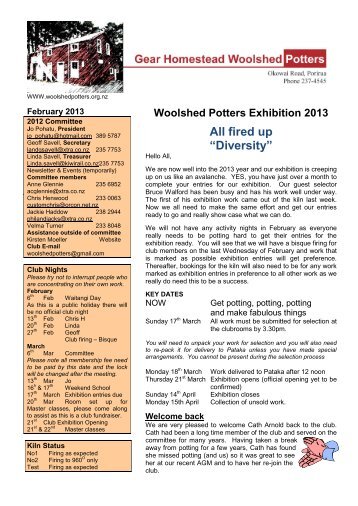 Read the February 2013 Newsletter - NZ Potters Inc