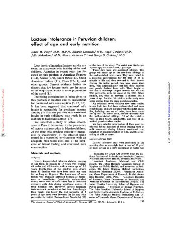 Lactose intolerance in Peruvian children - American Journal of ...