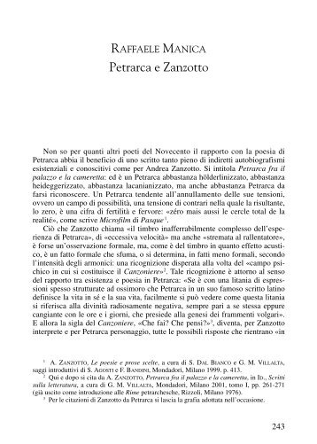 Petrarca e Zanzotto