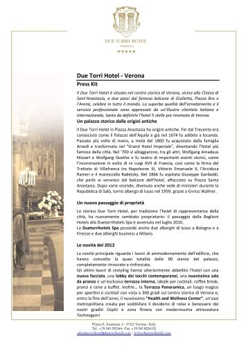 Press kit_PDF - Due Torri Hotel Verona - DueTorriHotels
