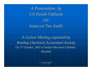 Paresh Vakharia 3 10 07 - Bombay Chartered Accountants Society