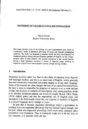 PATTERNS OF NIGERIAN ENGLISH INTONATION David Jowitt