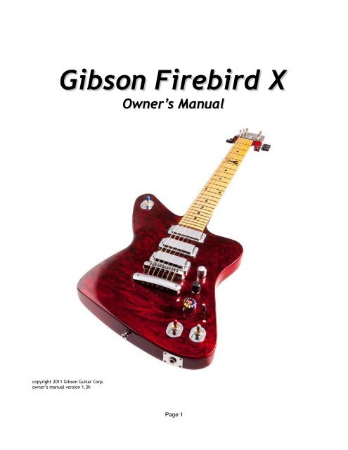 Gibson Firebird X Manual - Amazon Web Services