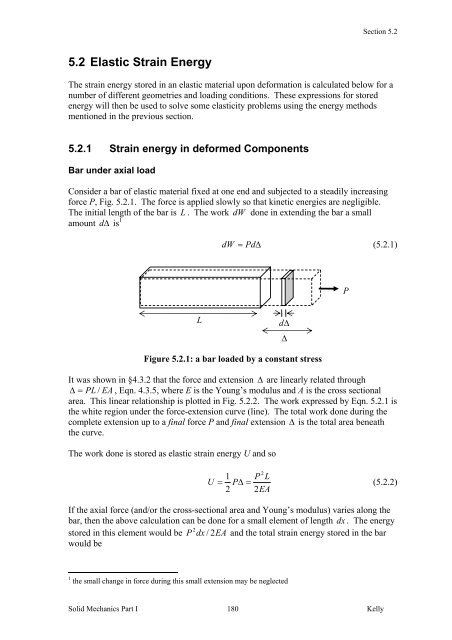 5.2 Elastic Strain Energy