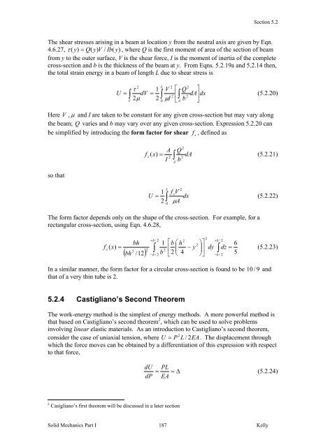 5.2 Elastic Strain Energy