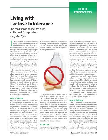 Living with Lactose Intolerance - American Chemical Society ...