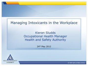 Kieran Sludds, Health and Safety Authority - ETSC