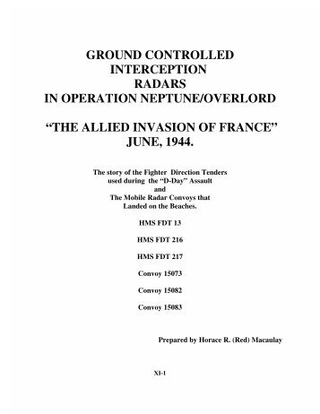ground controlled interception radars in operation neptune/overlord