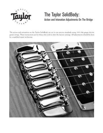 The Taylor SolidBody: Action And Intonation - Taylor Guitars