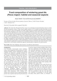 Food composition of wintering great tits (Parus major): habitat and ...