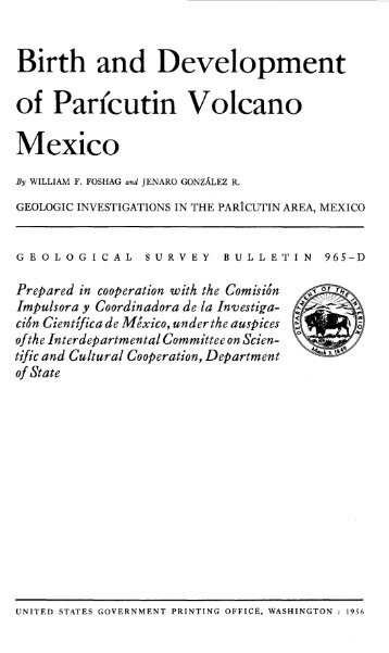 Birth and Development of Par{ cutin Volcano Mexico