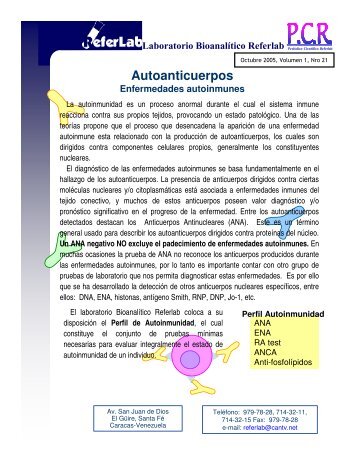 Autoanticuerpos. Enfermedades autoinmunes - Referlab