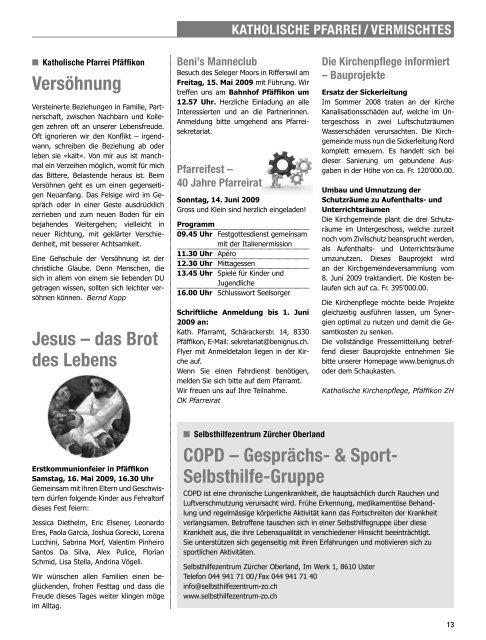 mitteilungsblatt der gemeinde fehraltorf