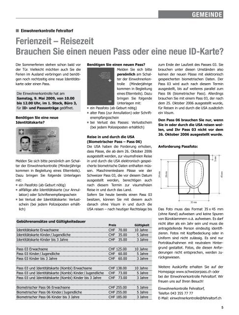 mitteilungsblatt der gemeinde fehraltorf