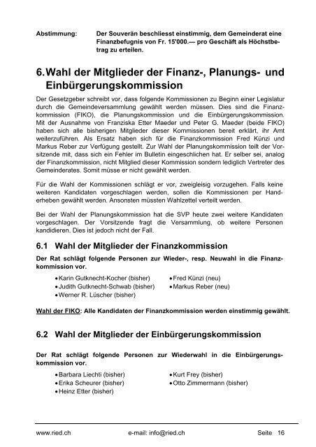 Bulletin Nr. 52 (November 2011) - Gemeinde Ried b. Kerzers